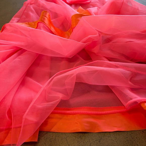 Vintage 60s Sears Sheer Babydoll Neon Hot Pink Nighty Lingerie Teddy Peignoir - Picture 7 of 11